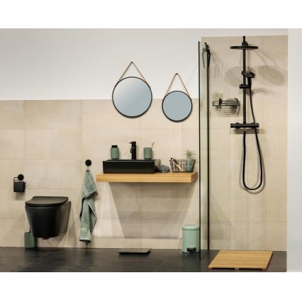 WENKO 24424100 - Ogledalo BORRONE 40x40 cm črna/srebrna