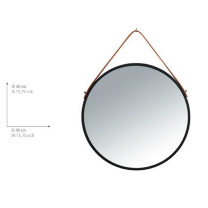WENKO 24424100 - Ogledalo BORRONE 40x40 cm črna/srebrna