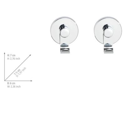 WENKO 24466100-kavelj VACUUM-LOC 6x7 cm sijajni krom