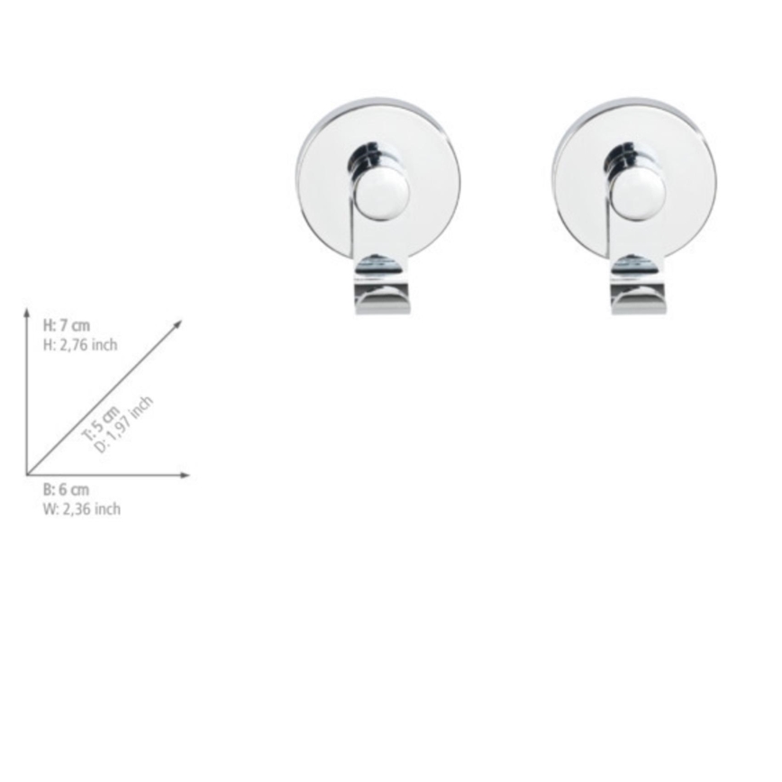 WENKO 24466100-kavelj VACUUM-LOC 6x7 cm sijajni krom