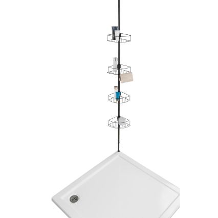 WENKO 24568100-Kotna polica DOLCEDO 31x230 cm iz nerjavečega jekla/črna