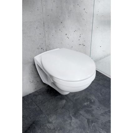WENKO 24571100-WC toaletno sedalo VORNO NEO 46x37 cm bela/srebrna