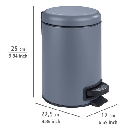 WENKO 24635100 - Koš LEMAN 17x25 cm modra/črna