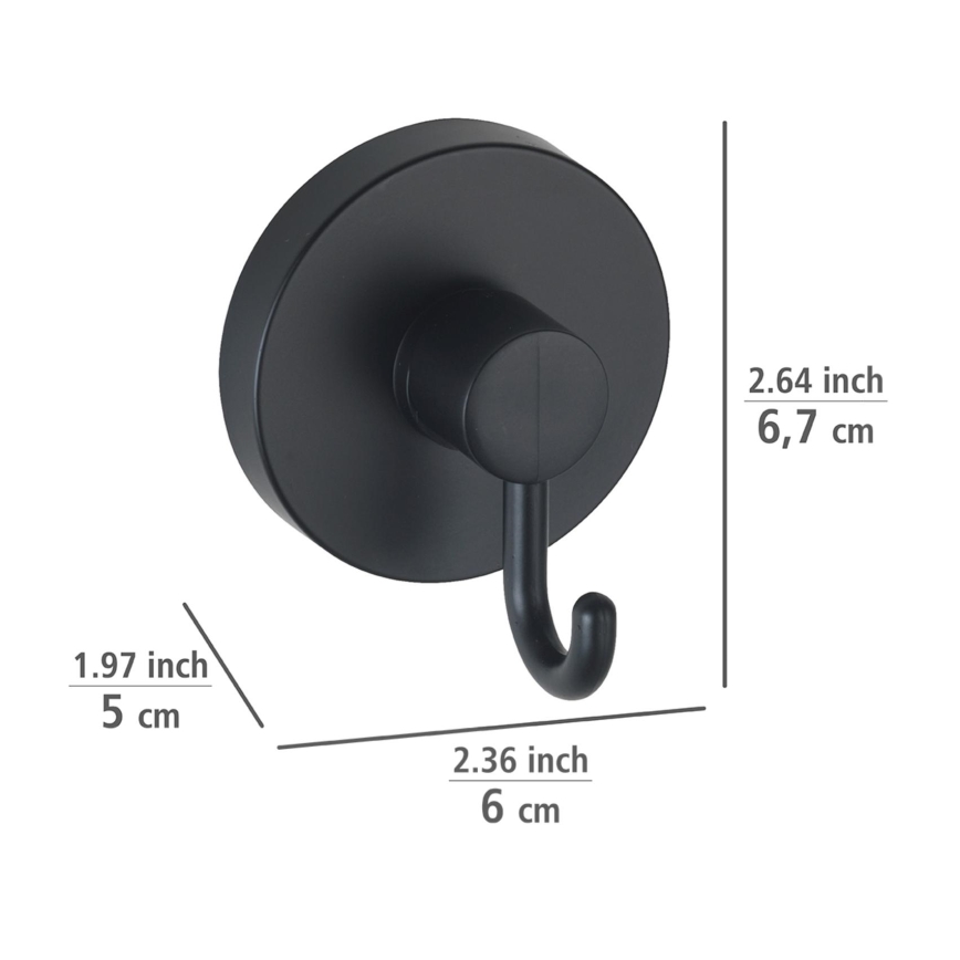 WENKO 24730100-Kavelj VACUUM-LOC RUND SCHW 6x6,7 cm črna