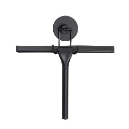 WENKO 24731100-Strgalo za tuš VACUUM-LOC RUND SCHW 24,5x25 cm črno