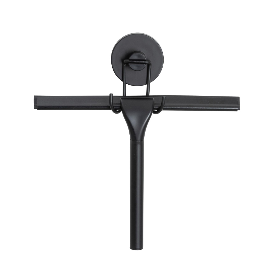 WENKO 24731100-Strgalo za tuš VACUUM-LOC RUND SCHW 24,5x25 cm črno