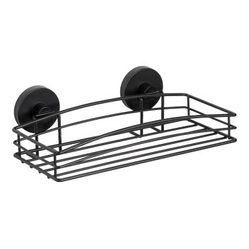 WENKO 24732100 - Okrogla polica VACUUM-LOC, črna, 26 x 14 cm