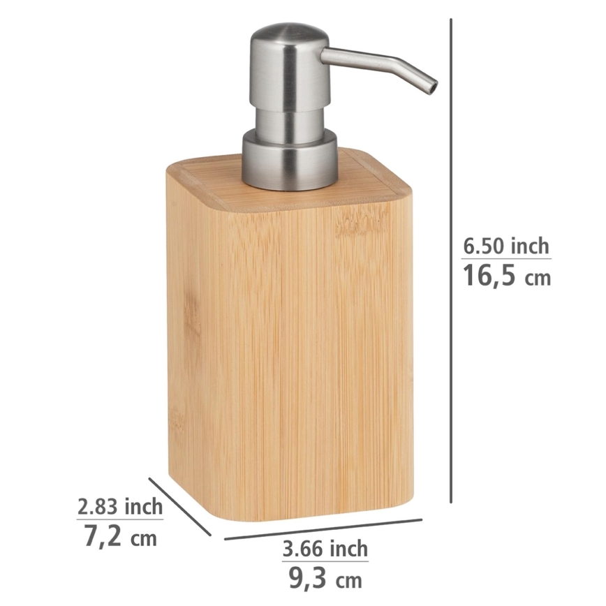 WENKO 24747100 - Dozator za milo BAMBUSA 9,3x16,5 cm v rjavi barvi