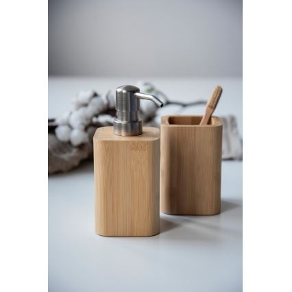 WENKO 24747100 - Dozator za milo BAMBUSA 9,3x16,5 cm v rjavi barvi