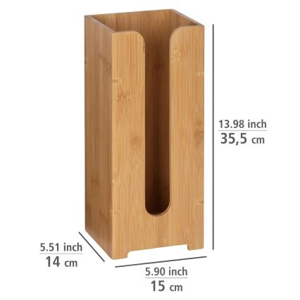 WENKO 24749100 - Nosilec za toaletni papir BAMBUSA 15x35,5 cm rjava