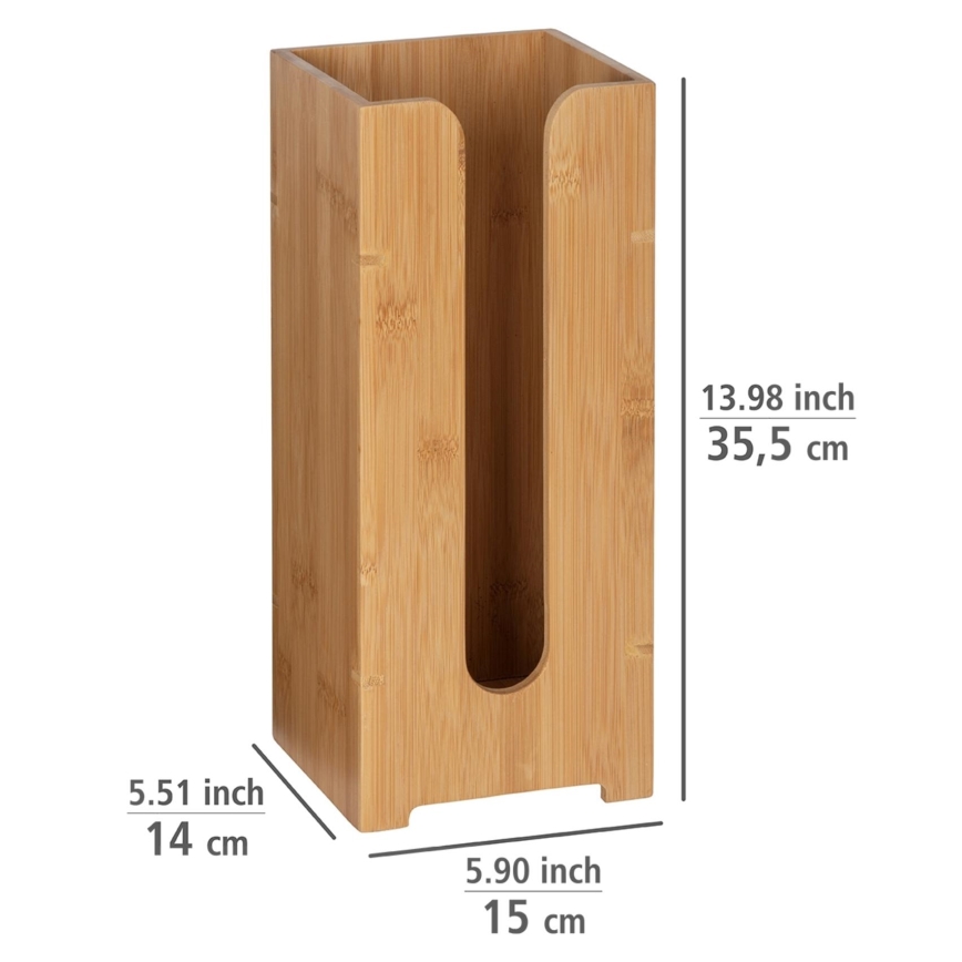 WENKO 24749100 - Nosilec za toaletni papir BAMBUSA 15x35,5 cm rjava