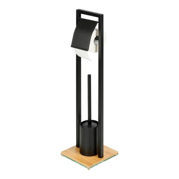 WENKO 24751100 - WC komplet BAMBUSA 18x72,5 cm črna/rjava