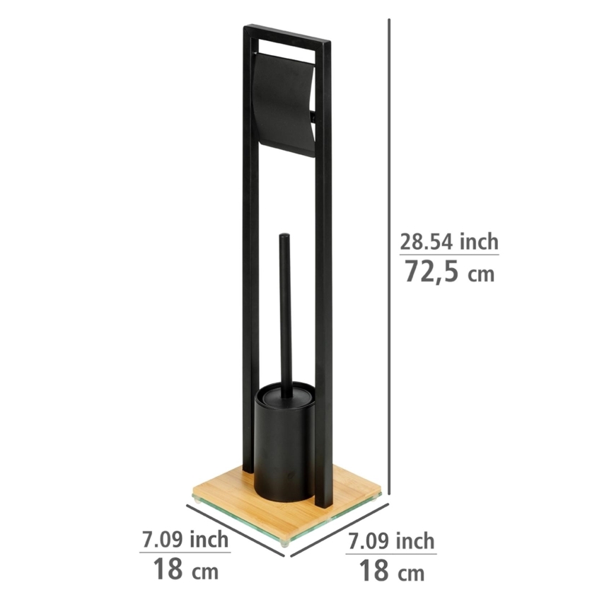 WENKO 24751100 - WC komplet BAMBUSA 18x72,5 cm črna/rjava