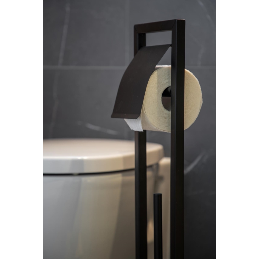 WENKO 24751100 - WC komplet BAMBUSA 18x72,5 cm črna/rjava