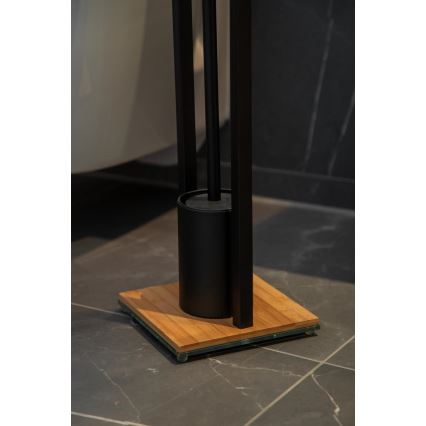 WENKO 24751100 - WC komplet BAMBUSA 18x72,5 cm črna/rjava