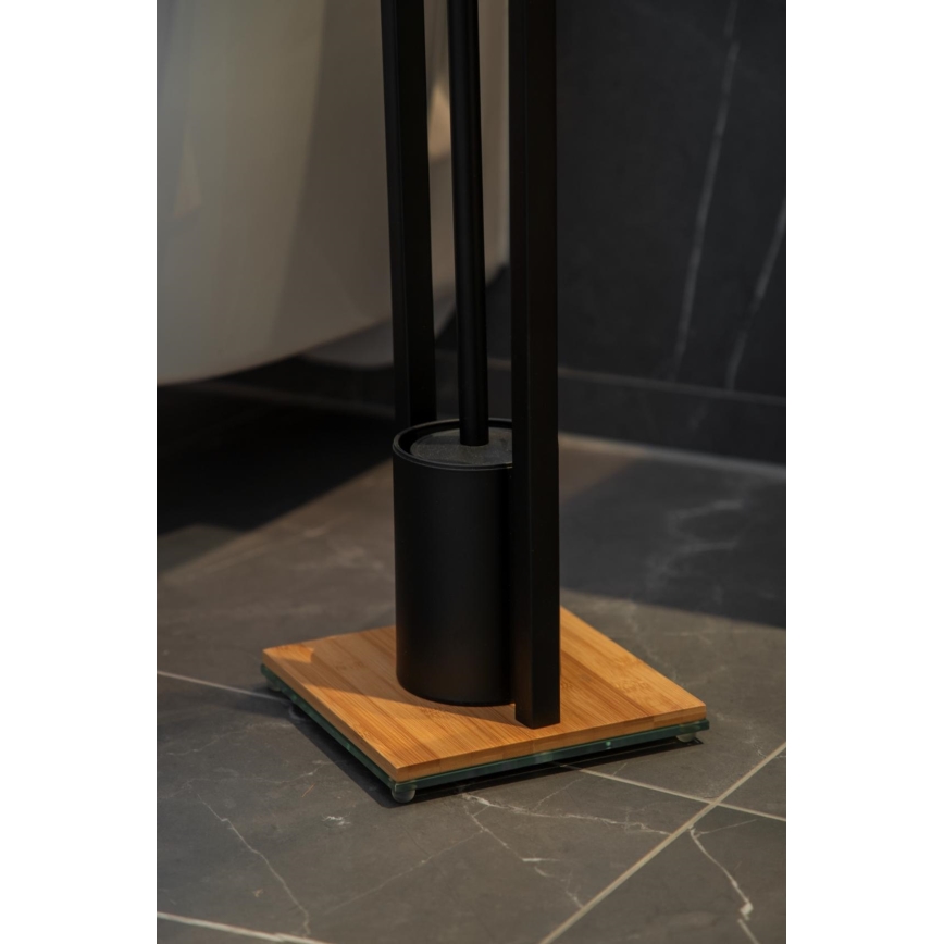 WENKO 24751100 - WC komplet BAMBUSA 18x72,5 cm črna/rjava