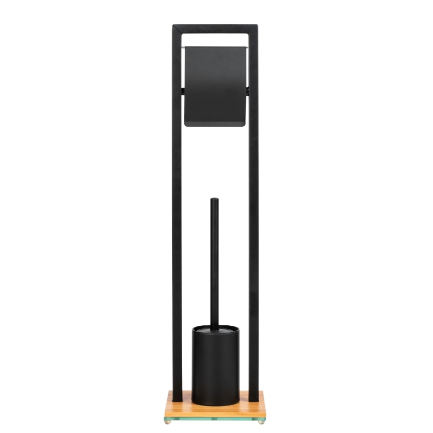 WENKO 24751100 - WC komplet BAMBUSA 18x72,5 cm črna/rjava