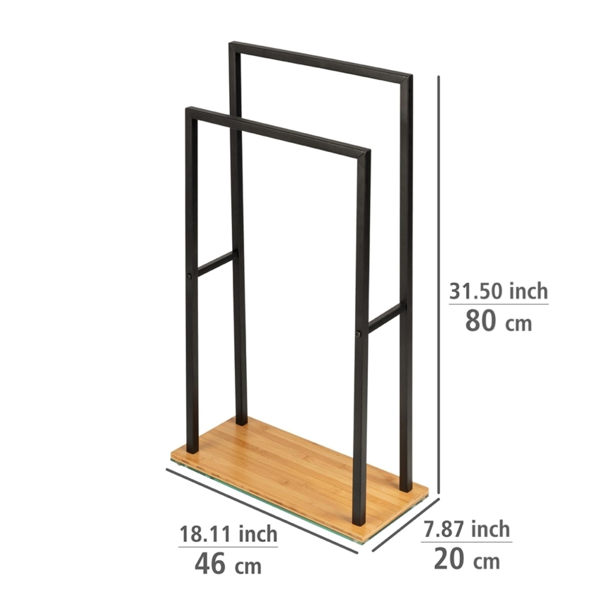WENKO 24752100 - Držalo za brisače BAMBUSA 46x80 cm črna/rjava