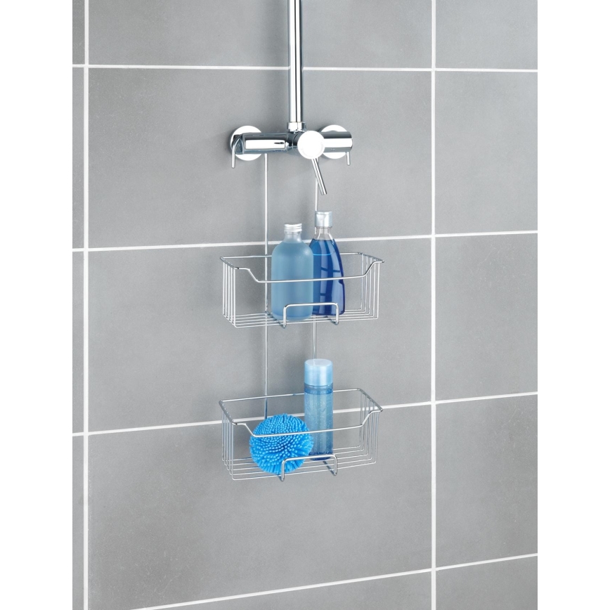 WENKO 24758100 - Polica za prho MILO 25x55 cm srebrna/prozorna