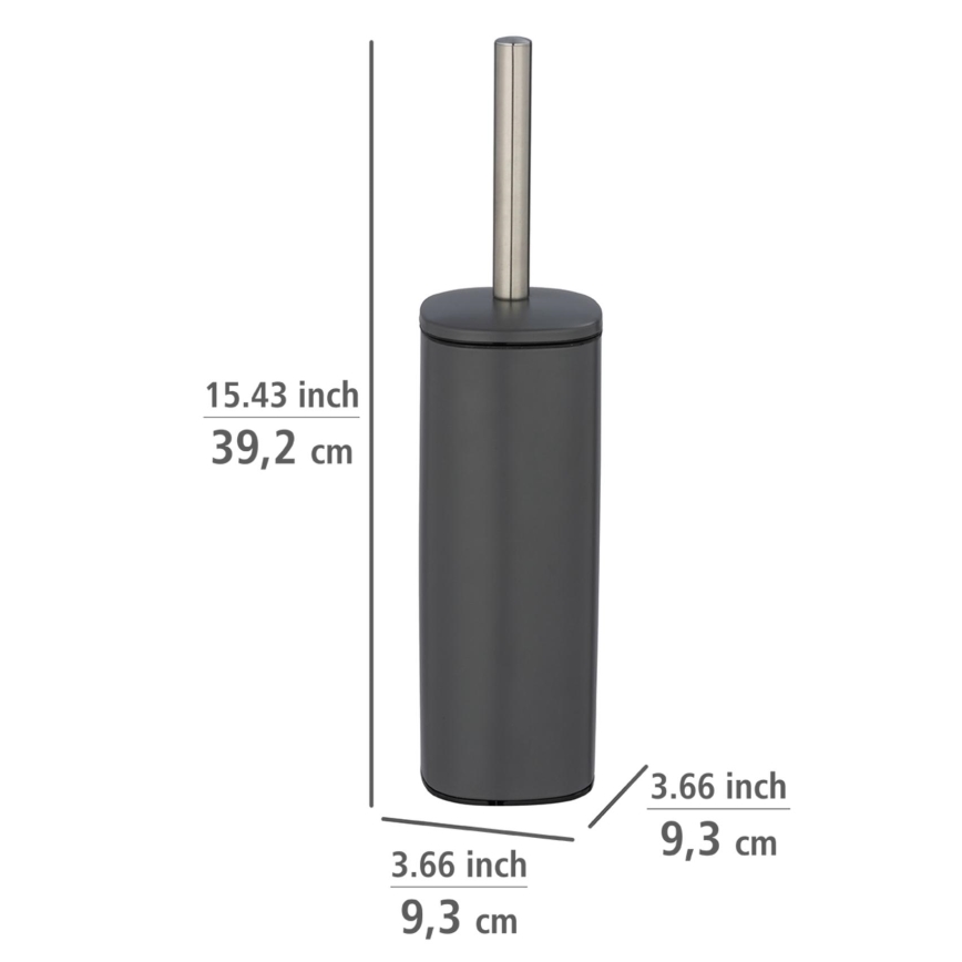 WENKO 24777100 - WC komplet ALASSIO 9,3x39,2 cm, nerjaveče jeklo/siva