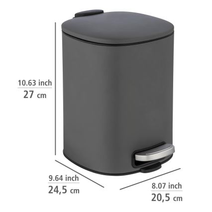 WENKO 24780100 - Koš ALASSIO 20,5x27 cm siva/črna
