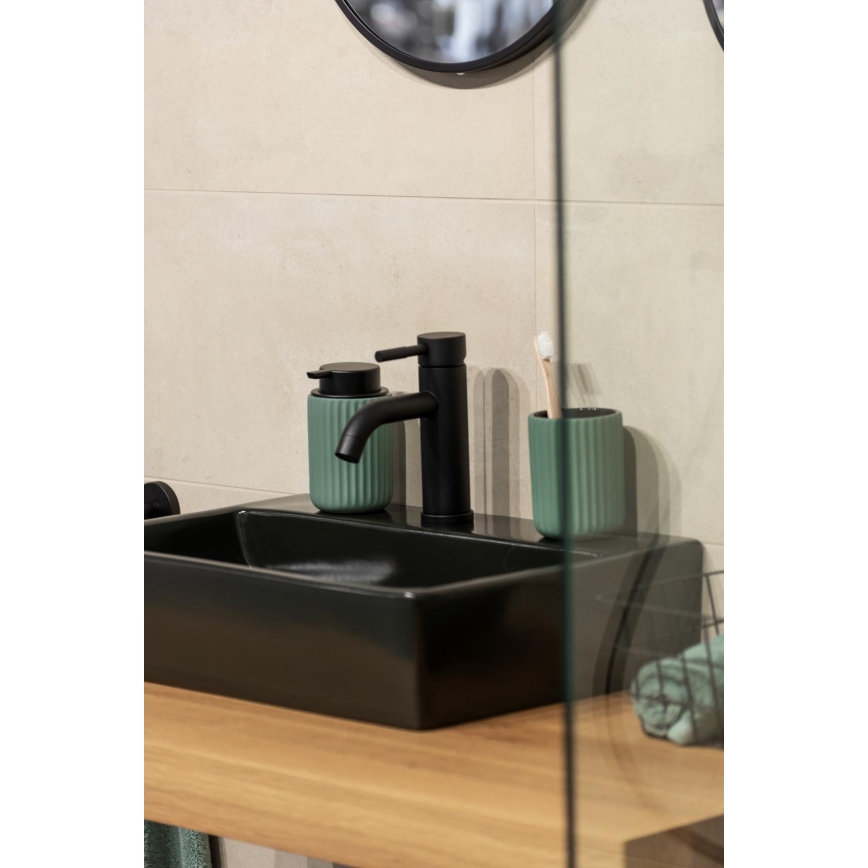 WENKO 24807100 - Dozator za milo BELLUNO 8x13,5 cm zelen/črn