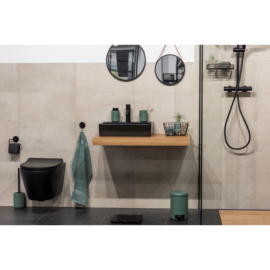 WENKO 24807100 - Dozator za milo BELLUNO 8x13,5 cm zelen/črn