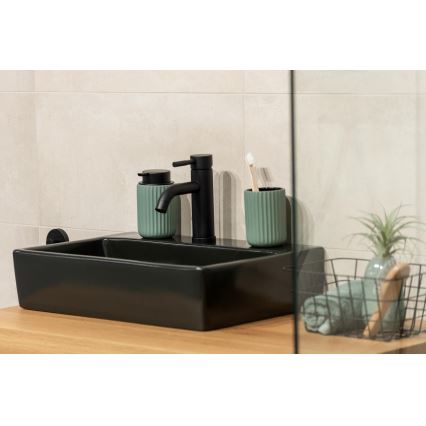 WENKO 24807100 - Dozator za milo BELLUNO 8x13,5 cm zelen/črn