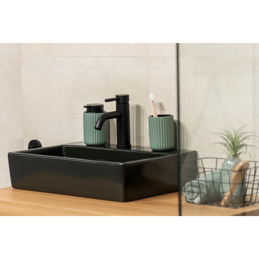 WENKO 24807100 - Dozator za milo BELLUNO 8x13,5 cm zelen/črn