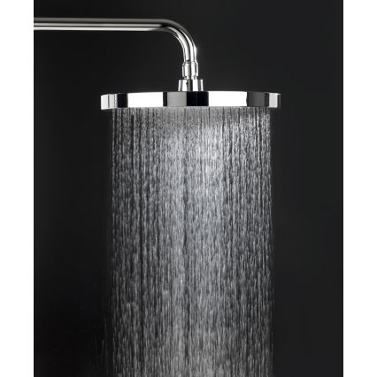 WENKO 24910100 - Tuš glava SOFTWATER 26x26 cm sijajni krom/črna