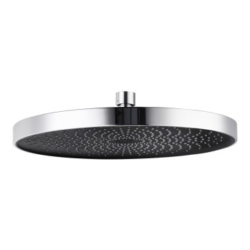 WENKO 24910100 - Tuš glava SOFTWATER 26x26 cm sijajni krom/črna