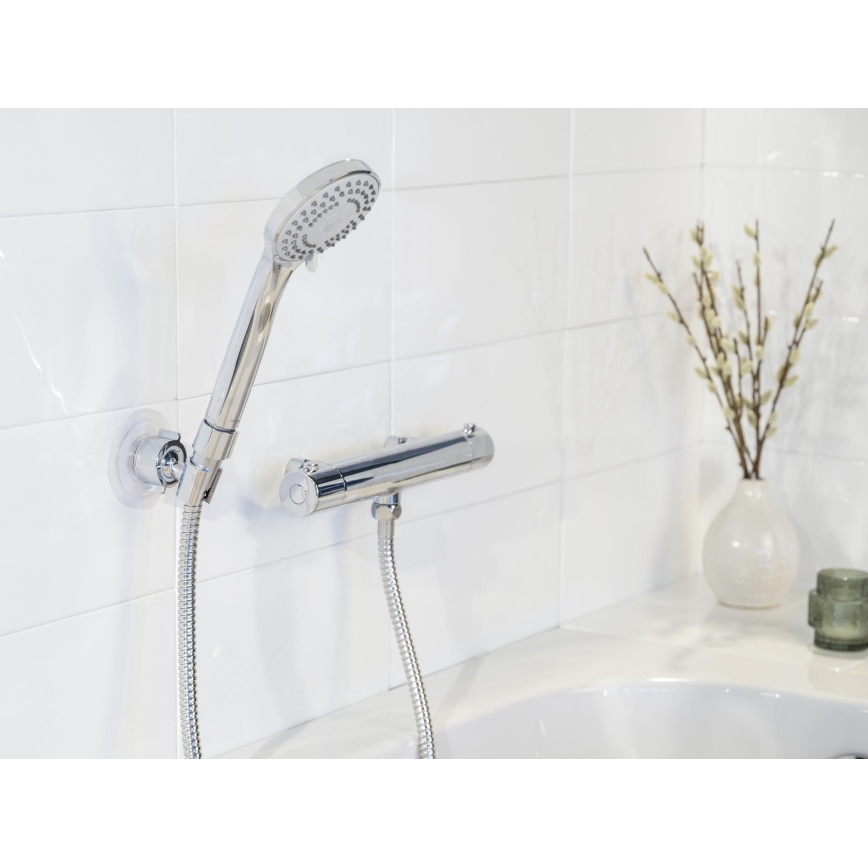 WENKO 24918100 - tuš glava BASIC LINE 9,5x9,5 cm sijajni krom/srebrna