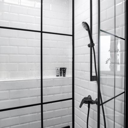 WENKO 24924100 - Tuš glava WATERSAVING SYSTEM 11x11 cm črna