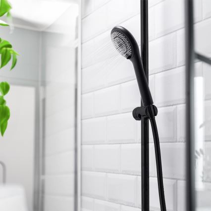 WENKO 24924100 - Tuš glava WATERSAVING SYSTEM 11x11 cm črna