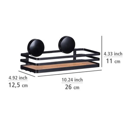 WENKO 24979800-Polica ALBA 26,5x12,5 cm črna/rjava