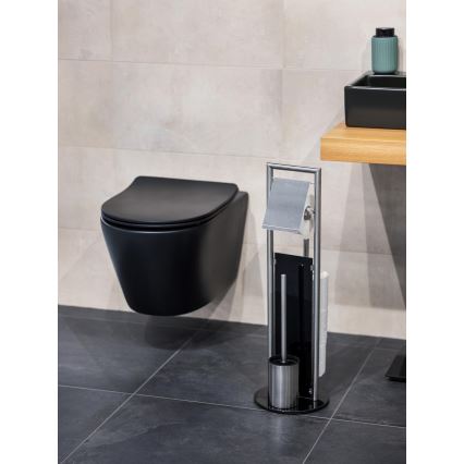 WENKO 24981800 - Set za WC RAVINA 20 x 70 cm, iz nerjavečega jekla, srebrne barve