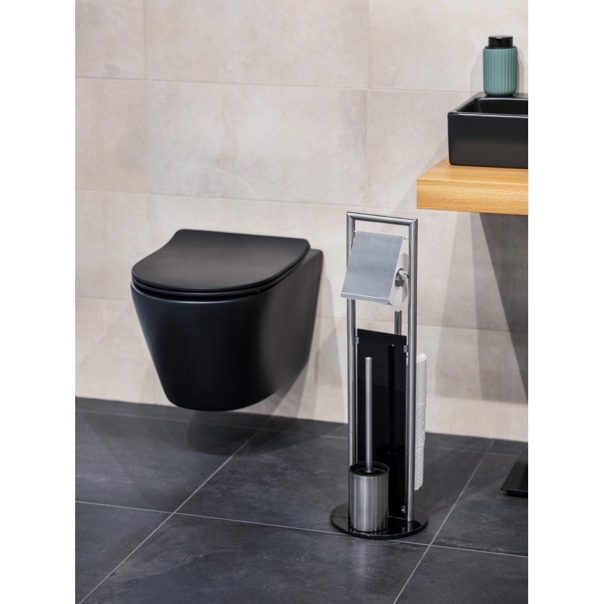 WENKO 24981800 - Set za WC RAVINA 20 x 70 cm, iz nerjavečega jekla, srebrne barve