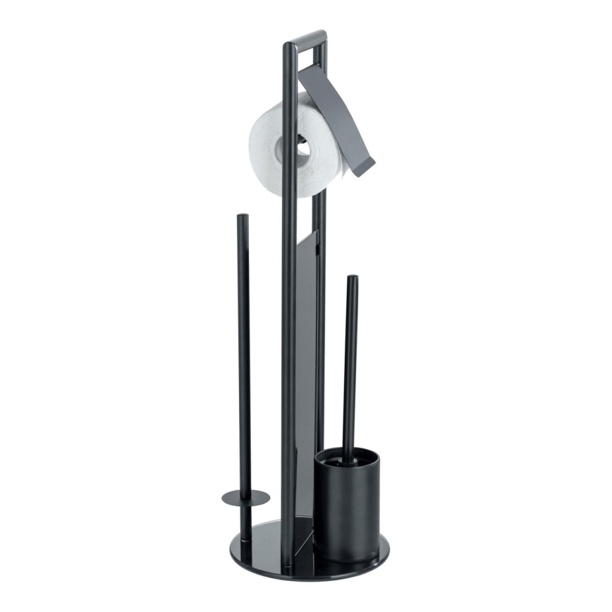 WENKO 24982800 - WC komplet RAVINA 20x70 cm nerjaveče jeklo/črna