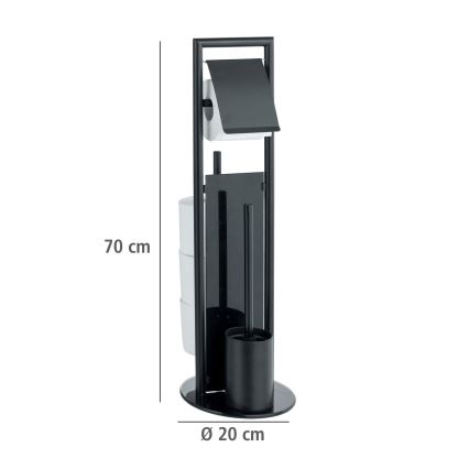 WENKO 24982800 - WC komplet RAVINA 20x70 cm nerjaveče jeklo/črna