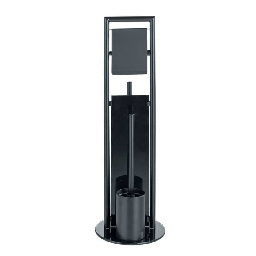 WENKO 24982800 - WC komplet RAVINA 20x70 cm nerjaveče jeklo/črna