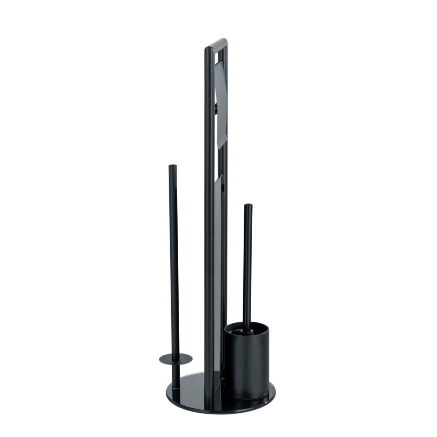 WENKO 24982800 - WC komplet RAVINA 20x70 cm nerjaveče jeklo/črna