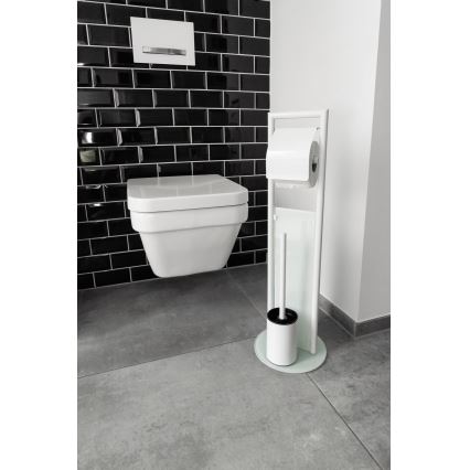 WENKO 24983800 - Komplet za WC RAVINA 20x70 cm nerjaveče jeklo/bela
