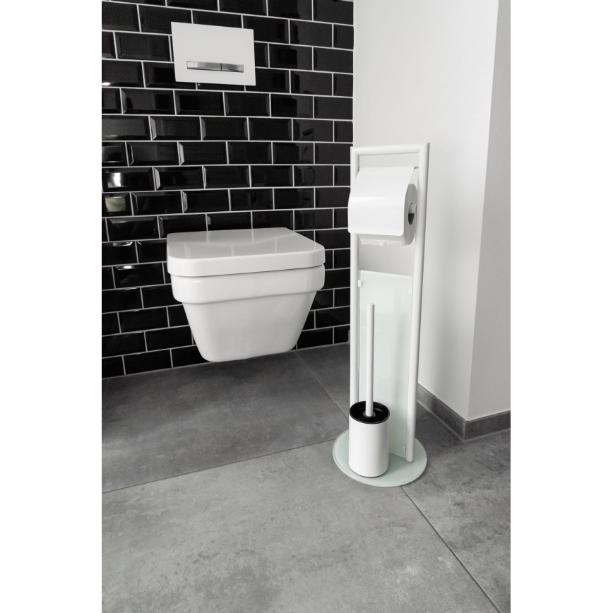 WENKO 24983800 - Komplet za WC RAVINA 20x70 cm nerjaveče jeklo/bela