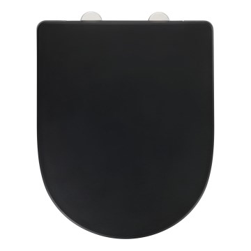 WENKO 24989100-WC WC-sedež EXCLUSIVE 36,5 x 45 cm črna/srebrna