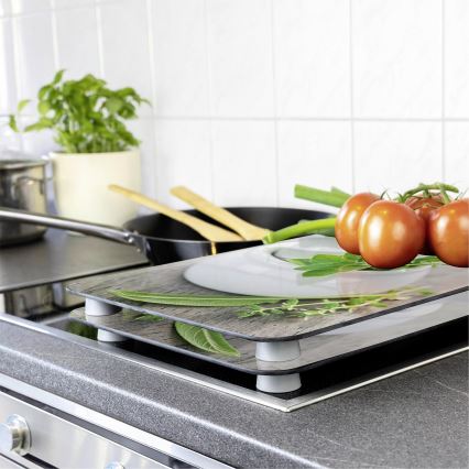 WENKO 2521420100 - Pokrov kuhalne plošče 52x30 cm večbarven/siv/prosojen