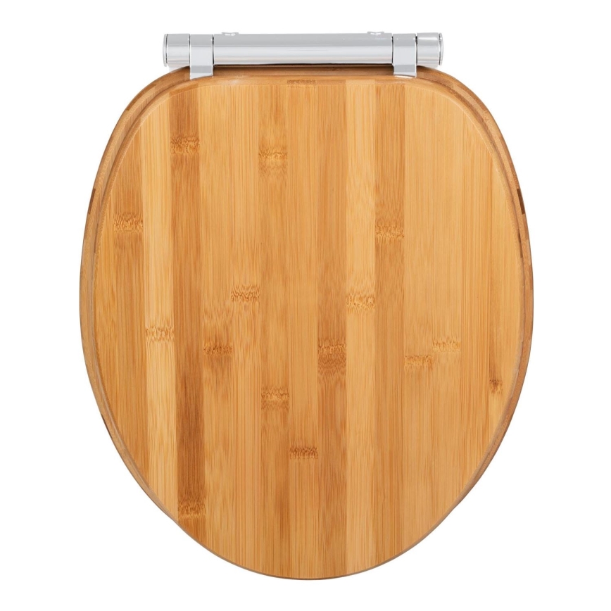 WENKO 25224100 - WC sedež BAMBOUSA 34,5x40,5 cm rjav/srebrn