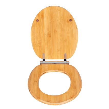 WENKO 25224100 - WC sedež BAMBOUSA 34,5x40,5 cm rjav/srebrn