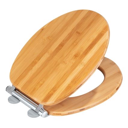 WENKO 25224100 - WC sedež BAMBOUSA 34,5x40,5 cm rjav/srebrn