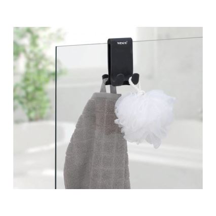 WENKO 25229100-Kavelj VERNA DUO 5x9,5 cm črn