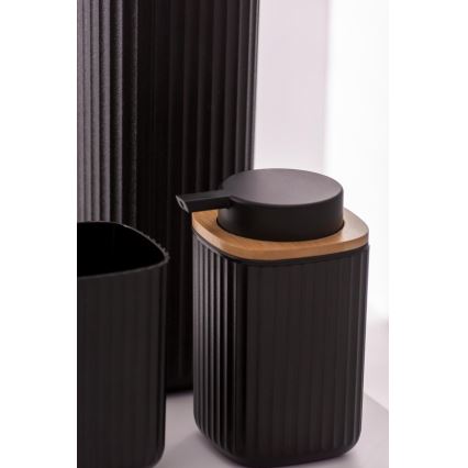 WENKO 25298100 - Dozator za milo ROTELLO 8,9x12,7 cm črna/rjava